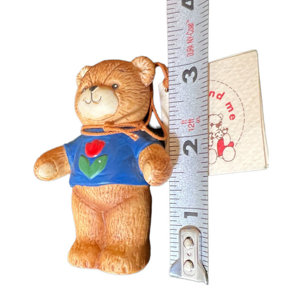 Vintage Collectible Lucy & Me Blue Tulip Shirt Bear Lucy Rigg ENESCO 1979 W/ Tag - Picture 6 of 8